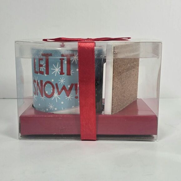 Celebrate It Let It Snow Snowman Mug & Coaster Set Holiday Gift 12oz - Picture 3 of 6